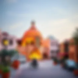 Cultural landscape of Al Quoz Global Village showcasing vibrant art and architecture