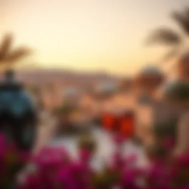 A stunning view of Al Wathba Heritage Village against a modern backdrop