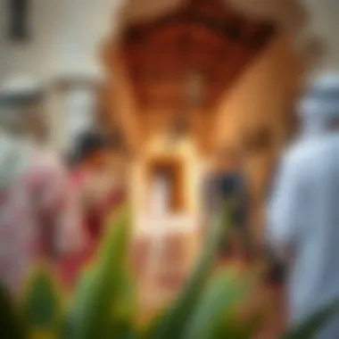 Visitors engaging with Emirati traditions at Al Wathba