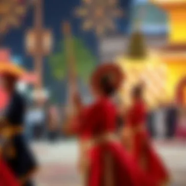 Cultural Performances at New Year Festivities Traditional cultural performances during New Year celebrations