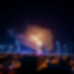 Spectacular fireworks illuminating the Dubai skyline