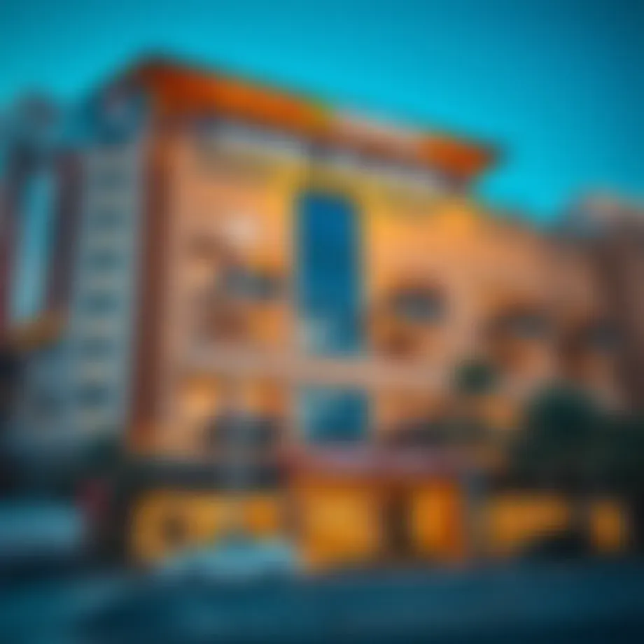 Facade of Hind Plaza Deira showcasing modern architecture