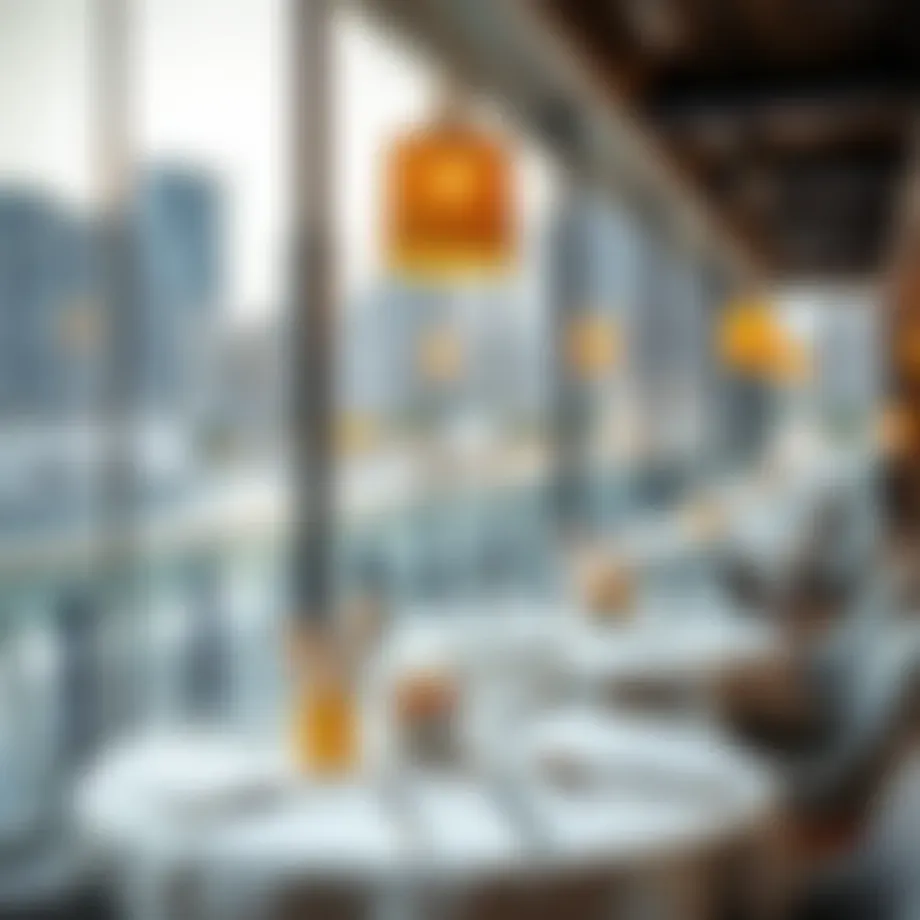 Elegant dining setting overlooking the waterfront