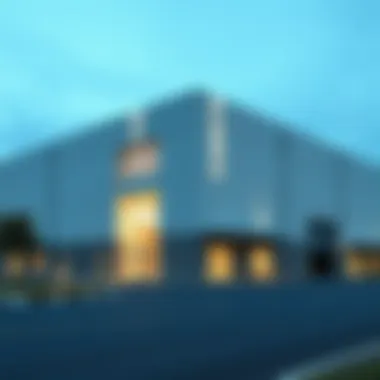 A modern warehouse facility in Al Quoz showcasing its architectural design