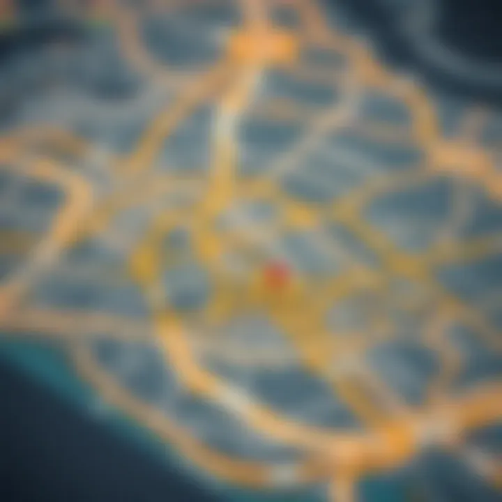 A map highlighting the strategic location of Al Quoz in Dubai